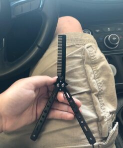 Generic New 1Pc Black Metal Practice Butterfly Comb Style Knife Trainer Tool 21 71S9kkM0sBL