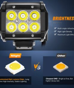 Nilight - 60001S-C LED Light Bar 4PCS 18W 1260lm Spot LED Pods Driving Fog Light Off Road Lights Bar Jeep Lamp,2 Years Warranty 4PCS 18W Light Bar 33 71SALlyB6 L 1