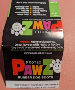 PawZ Rubber Dog Boots for Paws up to 2 1/2", 12 Pack - All-Weather Dog Booties for Hot Pavement, Snow, Mud, and Rain - Waterproof, Anti Slip Dog Socks - Small, Black 33 71SB5WVvpaL