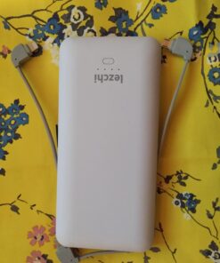 lezchi Portable Power Bank, Ultra Slim 10000mAh Portable Charger, USB C External Battery Pack with Built-in AC Plug, Charging Cable, Output Port, Compatible with All Kinds of Cellphones … White 30 71SBY3OrVvL