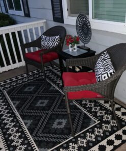 Pillow Perfect Outdoor/Indoor Pompeii Tufted Seat Cushions (Round Back), 19" x 19", Red, 2 Pack Round Corner - 19" x 19" Pillow 29 71SC3Ot244L