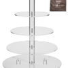 Jusalpha Large 5-Tier Acrylic Round Wedding Cake Stand/Cupcake Stand Tower/Dessert Stand/Pastry Serving Platter/Food Display Stand (5RF) Large 5 Tier with Base 13 71SC8sB3ILL