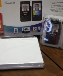 Canon PG-240XL/CL-241XL with Photo Paper 50 Sheets Compatible to MG2120, MG3120, MG4120, MX512, MX432, MX372, MX522, MX452, MX392, MG2220, MG3220, MG4220, MG3520, MG3620, TS5120 OEM 19 71SCvuaep7L