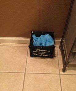 Foldable Shoe Cover Holder (Black) with Bonus Please Use Shoe Covers, Double Sided, Door Hanger Black 32 71SDFfeA57L