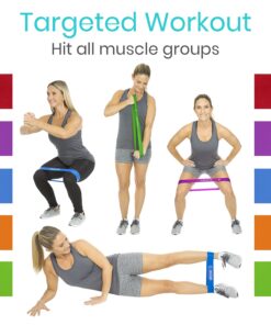 Vive Loop Bands (6 Pack) - Multi Resistance Straight Elastic Set - Stretch Kit for Men, Women, Toning Hip, Butt, Arm, Leg, Booty, Physical Therapy Yoga, Pilates Strength Training - Gym, Home Workout 17 71SDRJjGXDS