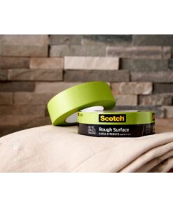 Scotch Painter's Tape Rough Surface Extra Strength Painter's Tape, Green, Tape Protects Surfaces and Removes Easily, Rough Surface Painting Tape for Indoor and Outdoor Use, 1.41 Inches x 60.1 Yards, 1 Roll 38 71SGNEpr5TL