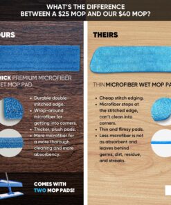 18" Professional Microfiber Mop - Hardwood Floor Mop - Dry & Wet Mop for Wood, Laminate, Tile, Vinyl Floors | Washable Pads | Wet & Dust Mopping | Adjustable Handle + 1 Microfiber Cloth Mop Kit with Telescoping Handle 39 71SHVfuMcfL