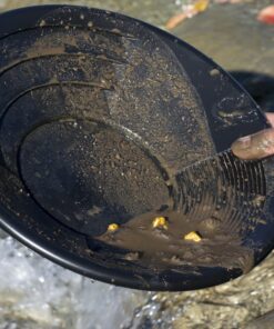 SE 12 Inch Gold Panning Pan - Dual Riffles for Easier Mining and Prospecting, Black 12" 12 71SHW1gi5yL