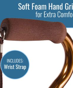 DMI Walking Cane and Walking Stick for Adult Men and Women, FSA Eligible, Lightweight,Ergonomic Hand Grip and Wrist Strap Bronze 1 11 71SIDBVIF7S