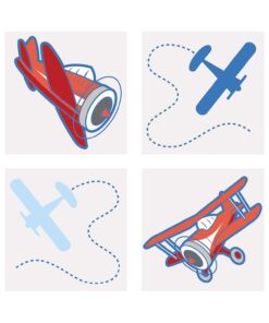Fun Express 72 Up & Away Airplane Temporary Tattoos Party Favors Set