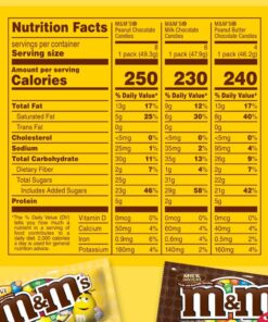M&M'S Peanut, Peanut Butter & Milk Chocolate Variety Pack Full Size Milk Chocolate Candy Assortment, 30.58 oz 18 ct Original Version 16 71SJHyR36xL 1