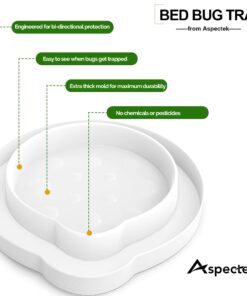 ASPECTEK Bed Bug Trap, Bed Bug Interceptor, Bed Bug Traps (Pack of 4). Flea Traps, Safe Eco Friendly, Bed Bug Eliminator (White) 4 Pieces 11 71SJaz30g2L