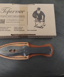 Toferner Hand Forged Knife- Brown - Marksmanship- Sports- Hand Made Genuine Leather Case- Hardened Blade - Vintage-Great Gift Idea You can wear this knife on yo 19 71SLpdgE3dL