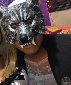 Himine Gray Wolf's Head Mask for Halloween Christmas Party Stage performances and other festivals 40 71SLsowlflL 1