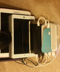 Alxum iPad Charging Station for Multiple Devices, 96W 10 Port Cell Phone Charging Station Organizer,USB Fast Charger Dock Compatible w iPad/iPhone/Android/Kindle/Fire/Kindle Tablet, UL Certified,White 54 71SNSl2opL