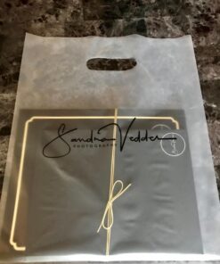 100 Natural Frost Merchandise Bag, 12"x15" with Die Cut Handle, No Gusset, 2.0 Mil. Custom Printed Frosty 12"x15" 14 71SNTh2rhSL