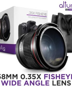 Altura Photo 58MM 0.35x Fisheye Canon Wide Angle Lens (w/Macro Portion) for DSLR Cameras EOS Rebel 70D 77D 80D 90D T8i T7 T7i T6i T6s T6 T5i T5 T4i T3i T100 SL1 SL2 SL3 - Canon Mount 32 71SOjS xmBL