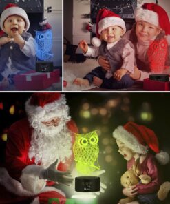 Elstey Owl 3D Illusion Lamp, 7 Color Changing Touch Table Desk LED Night Light Great Kids Gifts Home Decoration 20 71SPQk0x1pL