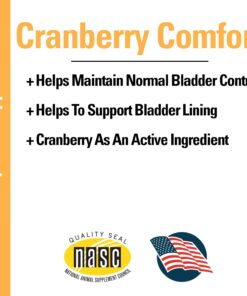 Vet Classics Cranberry Comfort Urinary Tract Pet Supplement for Dogs, Cats – Maintains Dog Bladder Health, Cat Bladder Control – Pet Supplements for Incontinence – 65 Soft Chews 12 71SPdJvQn9L
