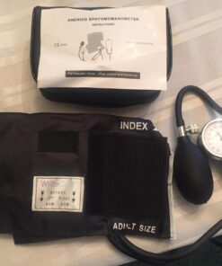 White Coat Deluxe Aneroid Sphygmomanometer Professional Blood Pressure Monitor with Adult Sized Black Cuff and Carrying Case 4 Piece Set 48 71SPqQACBqL
