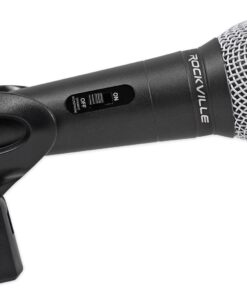 Rockville High-End Metal DJ Handheld Wired Microphone Mic w (2) Cables (RMC-XLR), Black Single 17 71SQ NDJuuL