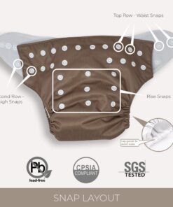 Nora's Nursery Baby Cloth Pocket Diapers Bamboo Inserts 1 Wet Bag 7 Pack B&W Unisex 2 30 71SQdMLlgvL 2