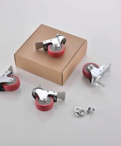 SungMi 4 Pack 3" Heavy Duty Caster Wheels PVC Threaded Stem Swivel Casters with 360 Degree Blue Wheels (4 with Brakes) Nuts Included SM-AMS-240008 4 with Brakes 10 71SS93cmzL