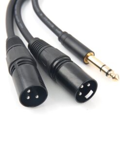 SiYear Profession 6.35mm (1/4inch) TRS Male Plug to 2 Dual XLR Male Microphone Stereo Unbalanced Audio Converter Adapter Y Splitte Cable Cord (5FT/1.5M 6.35-2XLRM-1.5M 12 71SSEVUpagL