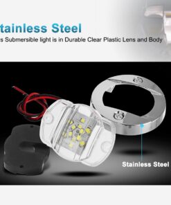 Partsam 1Pcs 3 Inch Round Marine Boat Light White 12 LED Navigation Transom Cabin Cockpit Stern Anchor Light, IP68 Submersible, Courtesy Deck Light for Pontoon Fishing Boat Kayak Sailboat 18 71SSOFFaTyL