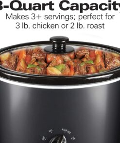 Alternative view of 3 Quart Slow Cooker - Size for Cooking a 3 lb Chicken or 2 lb Roast - Dishwasher-Safe(Matte Black)