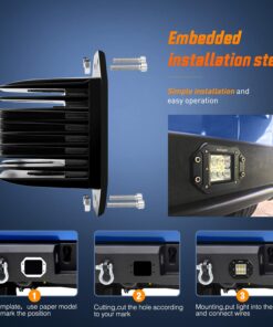 Nilight - NI23C-18W 2PCS 18W Flood LED Work Light Driving Lights Led Light Bar Off Road Led Lights Flush Mount for Jeep Truck Tacoma Bumper ATV UTV,2 Years Warranty 2PCS 18W Flood Flush Mount 33 71SSrKGPXVL