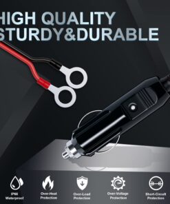 POWOXI 3.3W-Solar-Battery-Trickle-Charger-Maintainer -12V Portable Waterproof Solar Panel Trickle Charging Kit for Car, Automotive, Motorcycle, Boat, Marine, RV, Trailer, Powersports, Snowmobile, etc. Solar Powered Battery Chargers 3.3w 22 71ST4GSPPZL