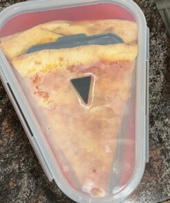 The Perfect Pizza Pack™ - Reusable Pizza Storage Container with 5 Microwavable Serving Trays - BPA-Free Adjustable Pizza Slice Container to Organize & Save Space, Red 1 Pack 38 71STtOXOG5L