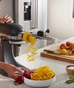 KitchenAid Fruit and Vegetable Spiralizer Attachment Stand Mixer, Polished Aluminum Spiralizer - 5 Blades 31 71SU4iIeWlL