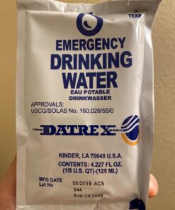 DATREX Emergency Water Pouch for Disaster or Survival, 125 ml Each 4.22 Fl Oz (Pack of 64) 18 71SUqUaU3BL