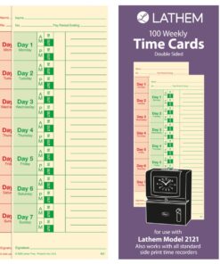 Lathem Weekly Time Cards, Double-Sided, for Lathem Model 2121/Side-Print Time Clocks, 100 Pack (M2-100) 6 71SVxoo5XfL