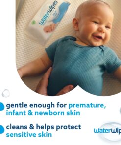 WaterWipes Plastic-Free Original Baby Wipes, 99.9% Water Based Wipes, Unscented & Hypoallergenic for Sensitive Skin, 60 Count (Pack of 12), Packaging May Vary 60 Count (Pack of 12) 20 71SWMnRtnRL