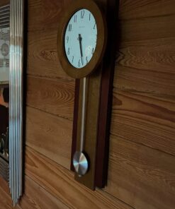 Bulova C3383 Avent Pendulum Deco Wall Clock, 18", Walnut/Mahogany 22 71SWdWQVTDL