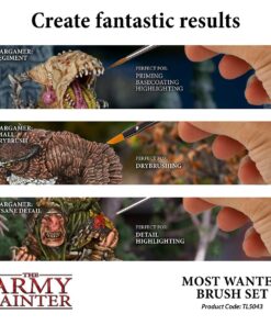 The Army Painter Most Wanted Brush Set - Miniature Small Paint Brush Set of 3 Acrylic Paint Brushes - Drybrush, Regiment Model Paint Brush & Fine Detail Tip Paint Brush for Watercolor Oil Painting 15 71SWkiwL fL 5