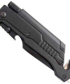 Snake Eye Tactical Tactical 6-in-1 Multi-tool Knife with Flint Fire Starter, LED Light, Bottle Opener, Belt Cutter and Windows Breaker BK-4 20 71SXu3P87nL