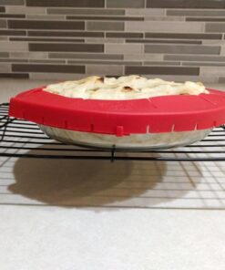 Talisman Designs Baking Pie Crust Shield Protector Cover for Edges of Pie - 8-inch to 11.5-inch Adjustable Silicone Baking Accessory for Making the Perfect Pie | Set of 1 Red Pie Shield - Set of 1 46 71SY3NpSNL