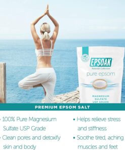 Epsoak USP Epsom Salt - 10 lb. Bulk Bag Magnesium Sulfate USP Unscented, Made in The USA, Cruelty-Free Certified 12 71SYVPVAqoL