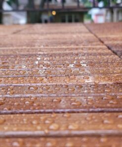 Bare Decor EZ-Floor Interlocking Flooring Tiles in Solid Teak Wood Oiled Finish (Set of 10), Long 9 Slat 10 sq ft 27 71SYylxf1L