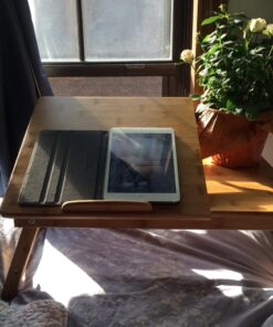 Francois et Mimi Bamboo Multi-Position Adjustable Serving Bed Tray with Drawer (Bamboo 22", Natural) 45 71SZ 9MIiL