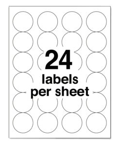 Avery High Visibility Printable Round Labels with Sure Feed, 1-2/3" Diameter, White, 600 Customizable Blank Labels (5293) 600 labels 22 71SZ4UWexwL