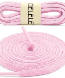Alternative view of DELELE 2Pair Oval Shoes laces 42 Colors Half Round 1/4" Athletic ShoeLaces for Sport/Running Shoes Shoe Strings 55"Inch (140CM) 11 Pink