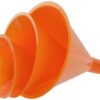 RAM-PRO 4-Piece All Purpose Wide-Mouth Bright Orange Plastic Funnel Set for Quick and Clean Transferring Liquids, Dry Goods, Between Pitchers, Bottles, Cans and Containers 22 71SZqXTWHcL