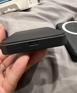 Anker Magnetic Battery (MagGo), 5,000 mAh Foldable Magnetic Wireless Portable Charger and USB-C for iPhone 15/15 Plus/15 Pro/15 Pro Max, iPhone 14/13 Series (Interstellar Gray) Interstellar Gray 51 71SZxezsb7L