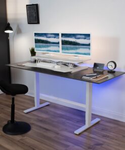 VIVO 36 inch Desk Converter, K Series, Height Adjustable Sit to Stand Riser, Dual Monitor and Laptop Workstation with Wide Keyboard Tray, White, DESK-V036KW 36" 28 71Sa VniqL