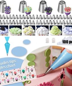 390PCS Cake Decorating Supplies Kit, Baking Tools Set for Cakes – 3 Packs Springform Cake Pans Cake Rotating Turntable 48 Numbered Piping Icing Tips 4 Russian Nozzles 9 Fondant Tools for Beginners 16 71Sa8z7rTL